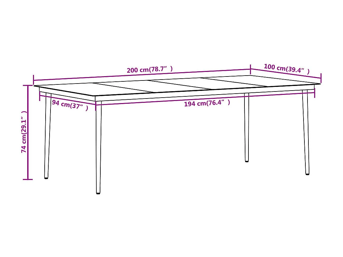 7 pcs conjunto de jantar para jardim preto
