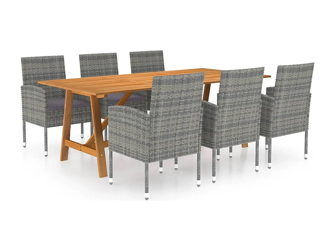 7-delige Tuinset grijs