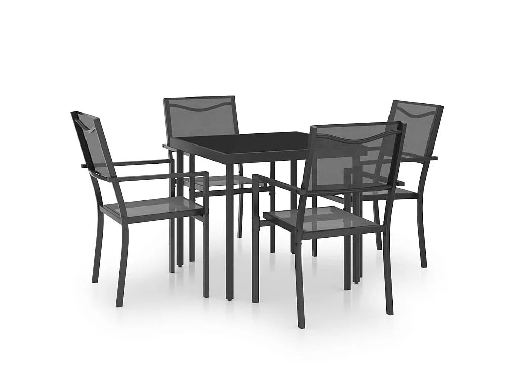 5-tlg. Garten-Essgruppe Stahl