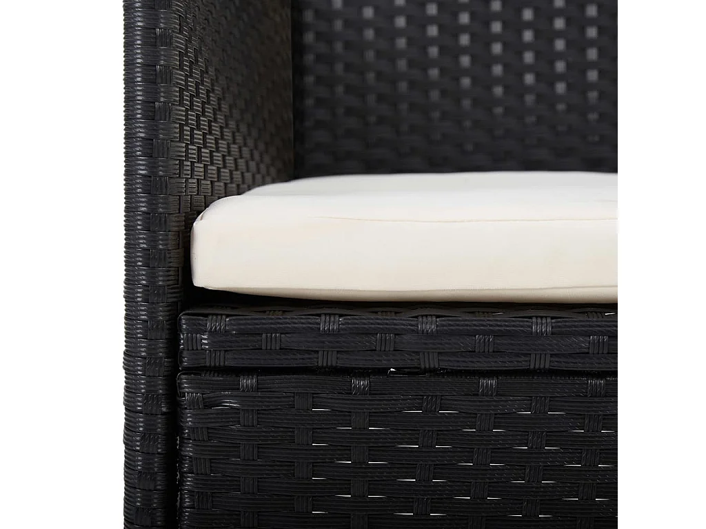 Ensemble à manger de jardin avec coussins 7 pcs Noir