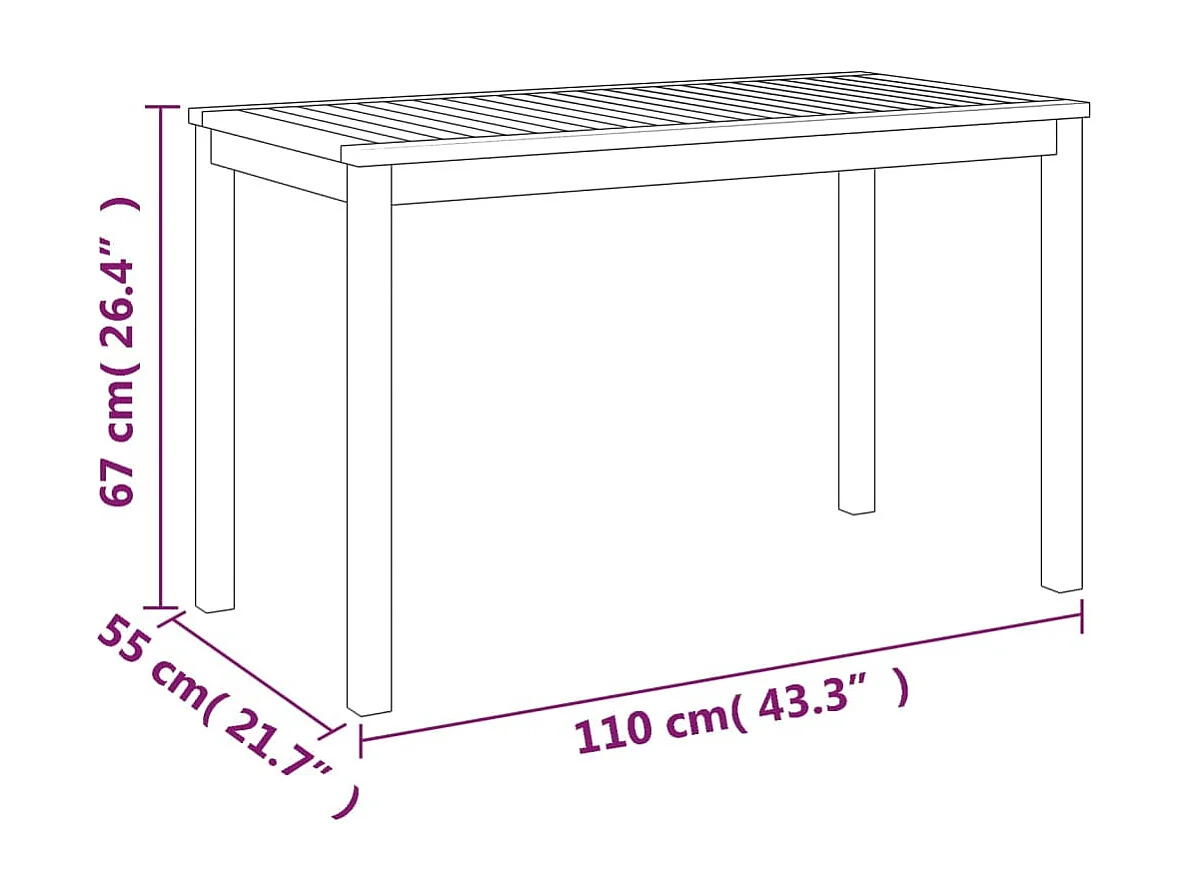 Ensemble à manger de jardin 3 pcs et coussins Acacia solide