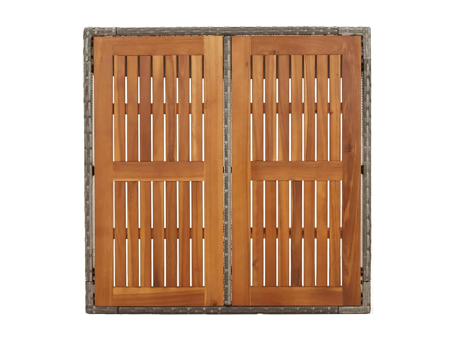 Set comedor de jardín 3 piezas con cojines ratán sintético gris