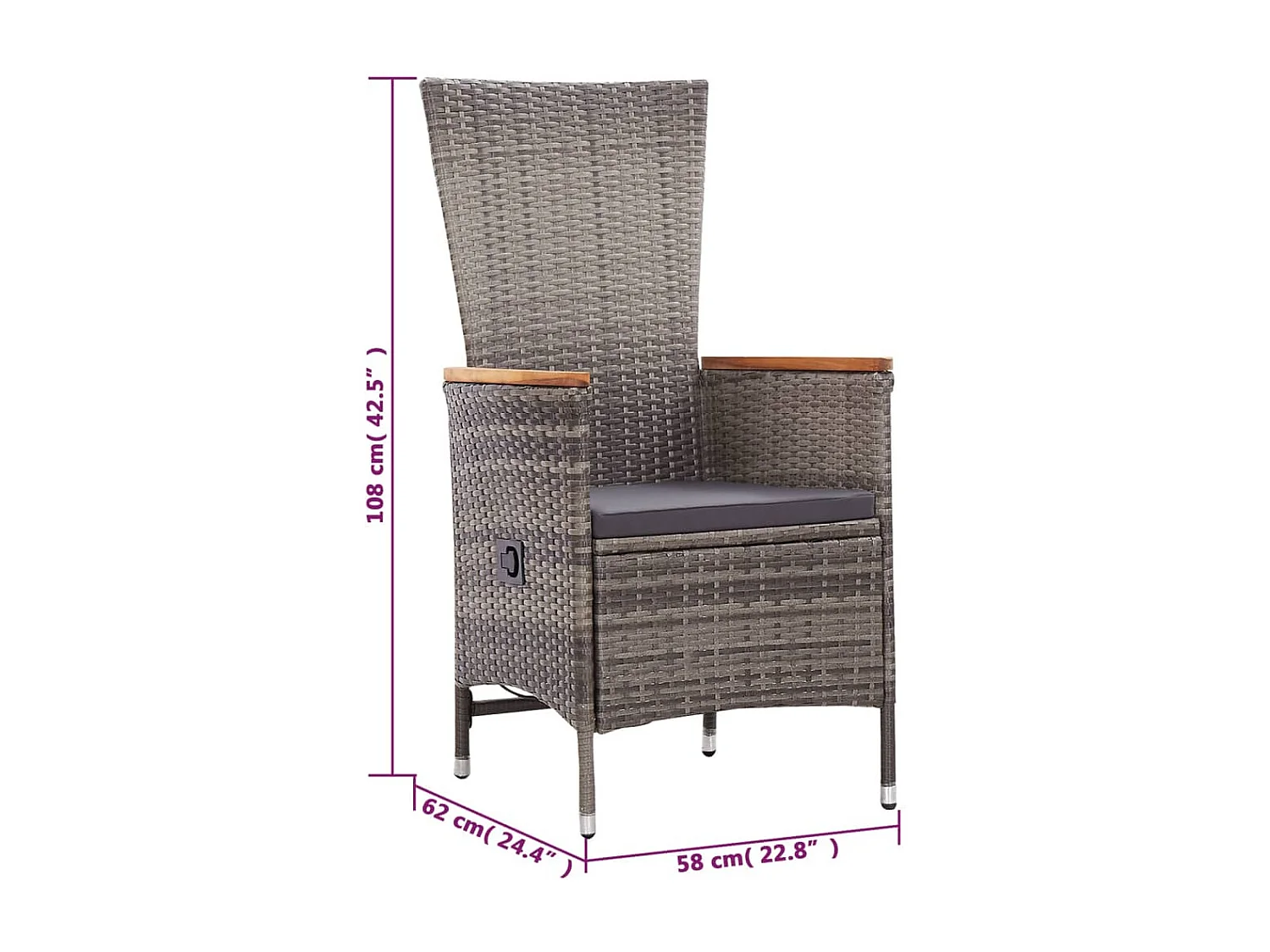 Set Mobili da Pranzo per Giardino 5 pz Grigio