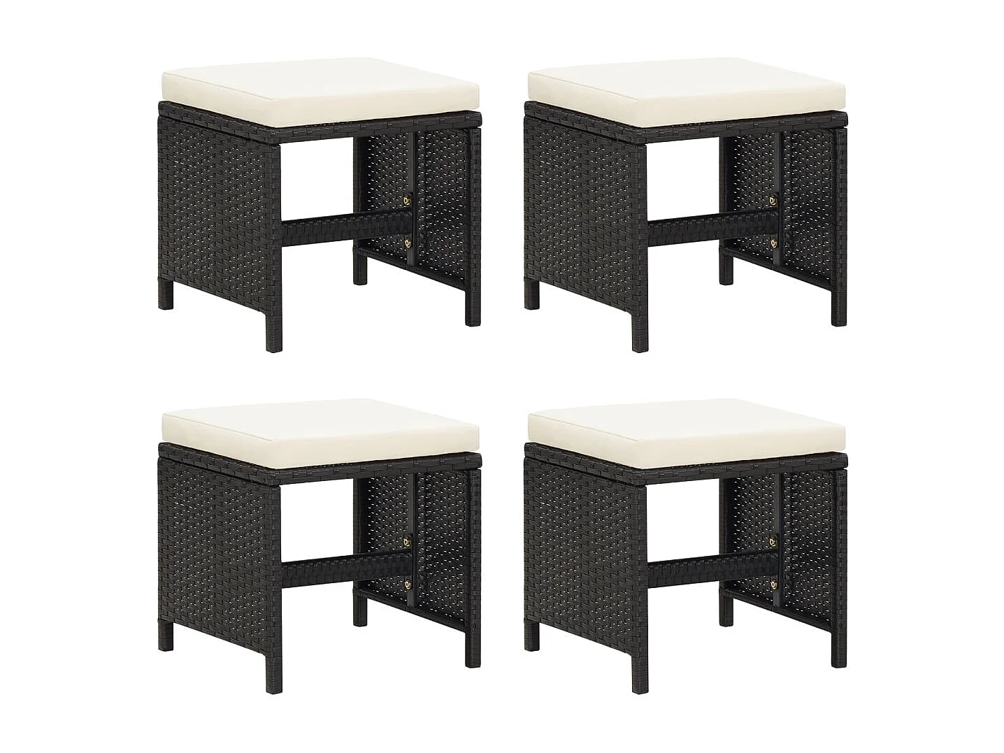 21-tlg. Garten-Essgruppe mit Kissen Schwarz Poly Rattan