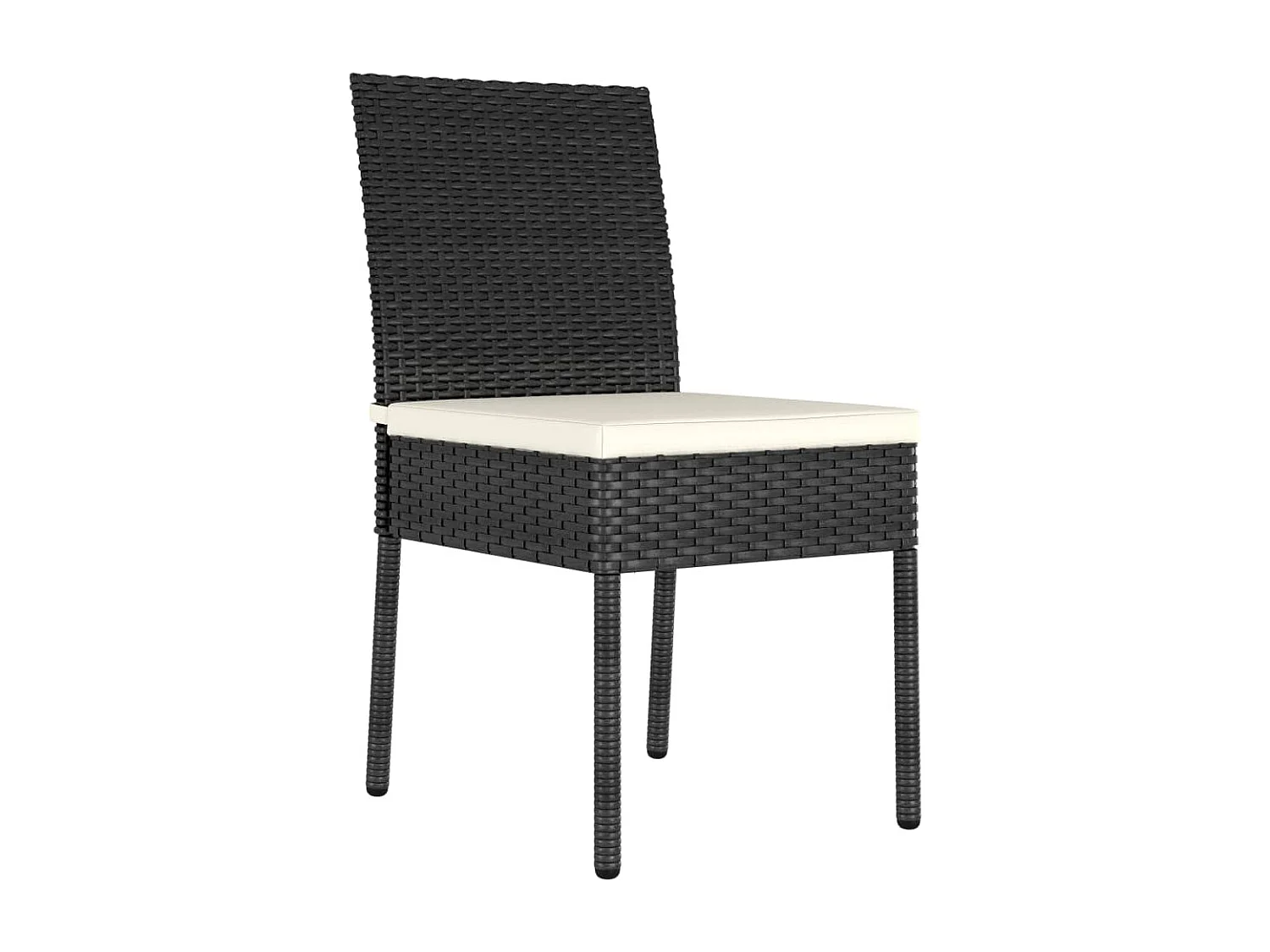 Set da Pranzo da Giardino 5 pz in Polyrattan Nero