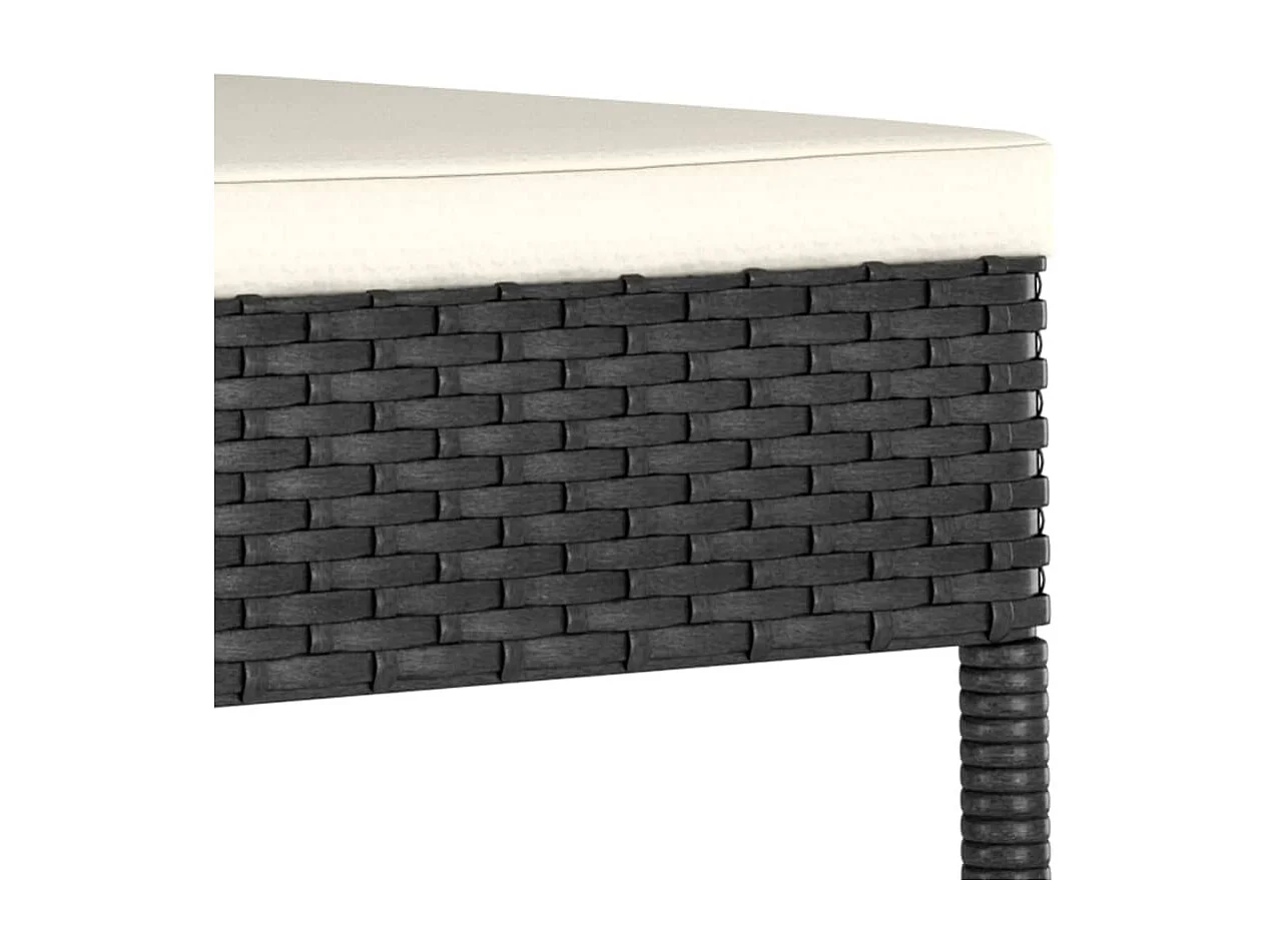 Set da Pranzo da Giardino 5 pz in Polyrattan Nero