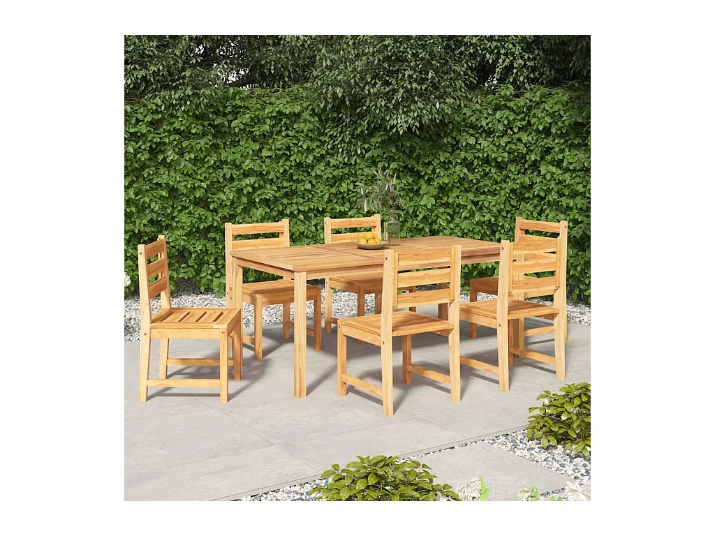 Ensemble à manger de jardin 7 pcs Bois de teck solide