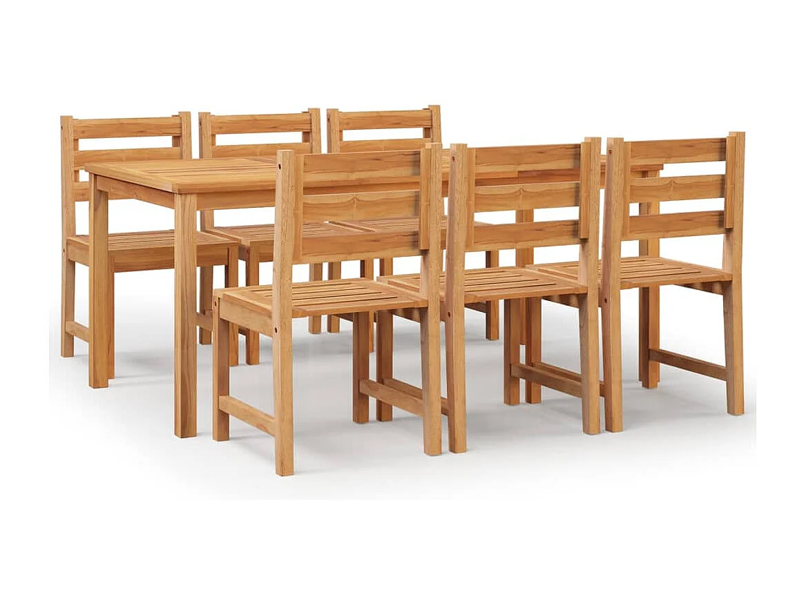 Ensemble à manger de jardin 7 pcs Bois de teck solide