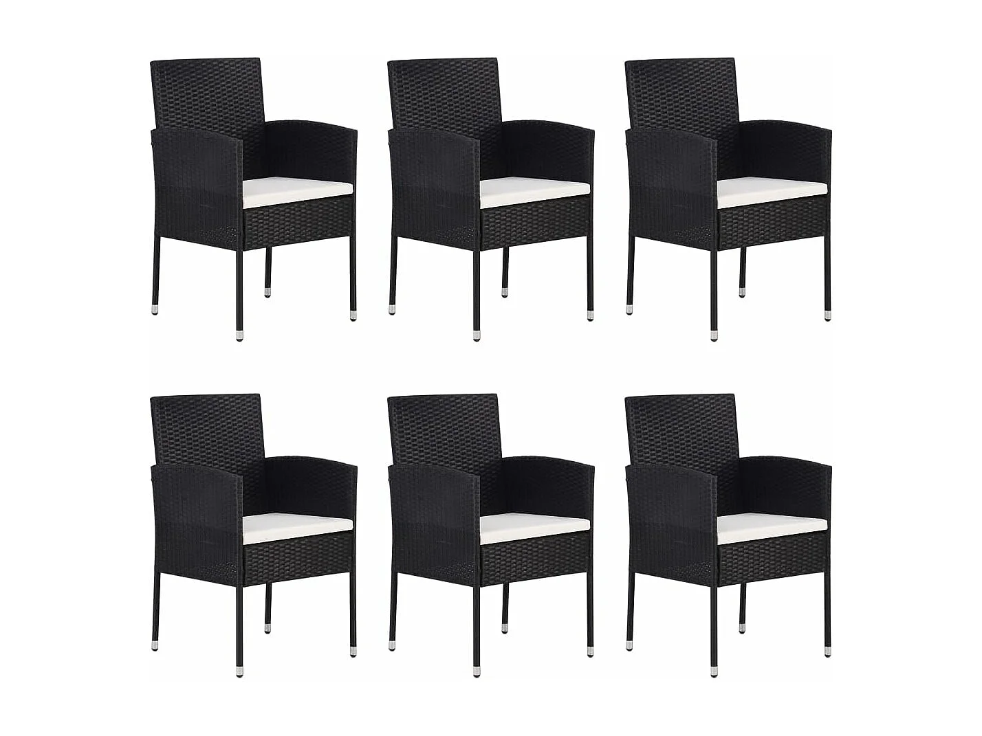7 pcs conjunto de jantar para jardim preto