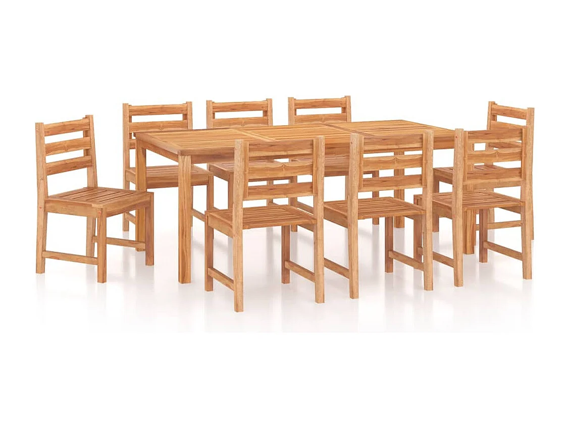 Ensemble à manger de jardin 9 pcs Bois de teck solide