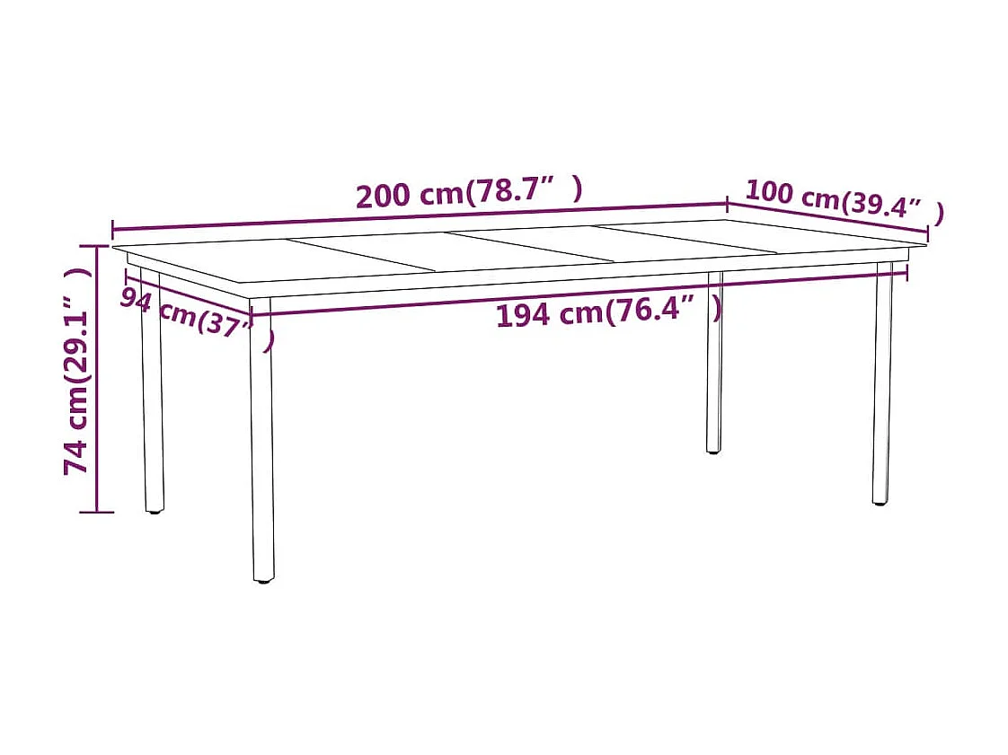 Ensemble à manger de jardin 7 pcs Noir