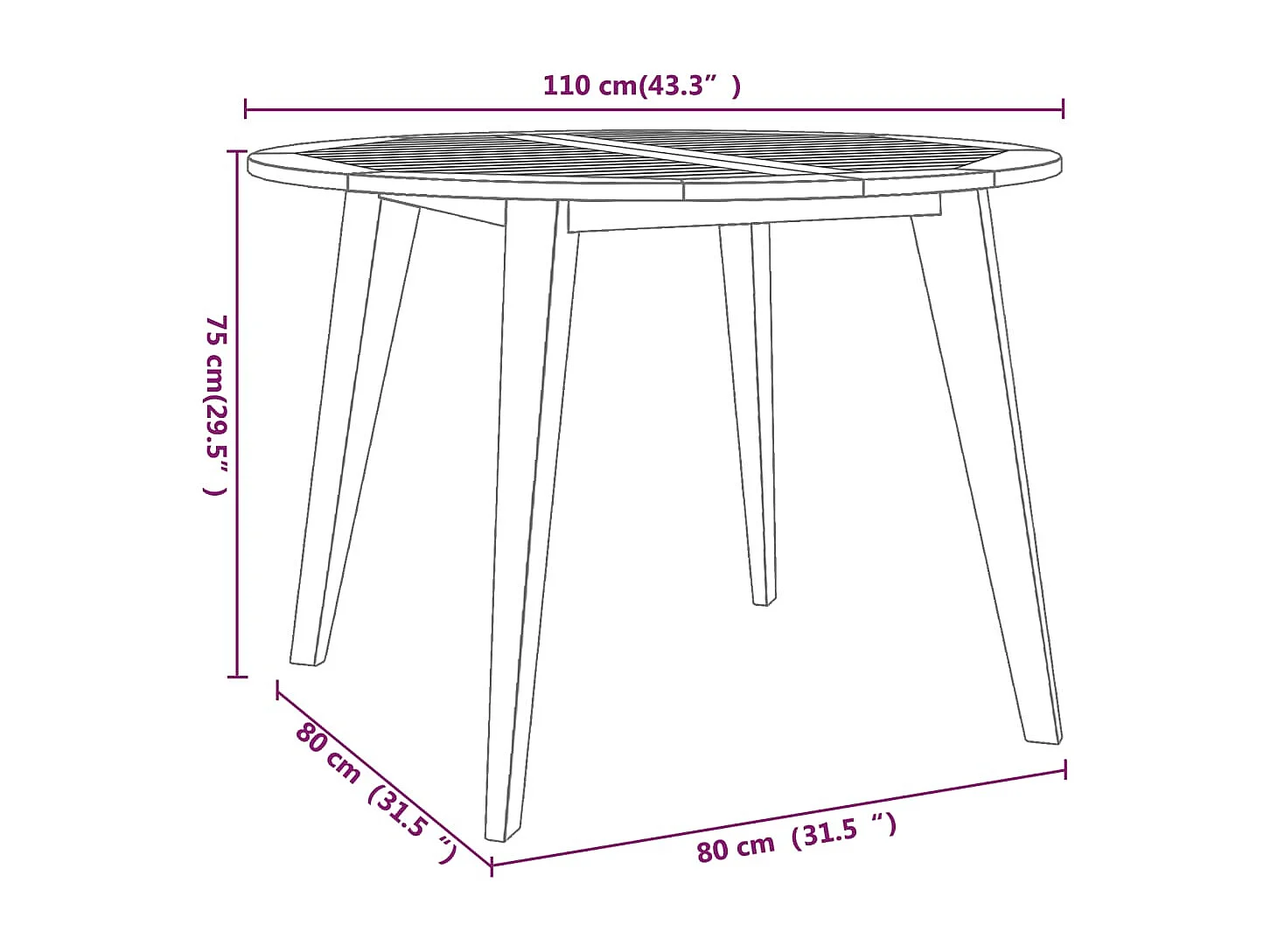 5-tlg. Garten-Essgruppe Massivholz Akazie