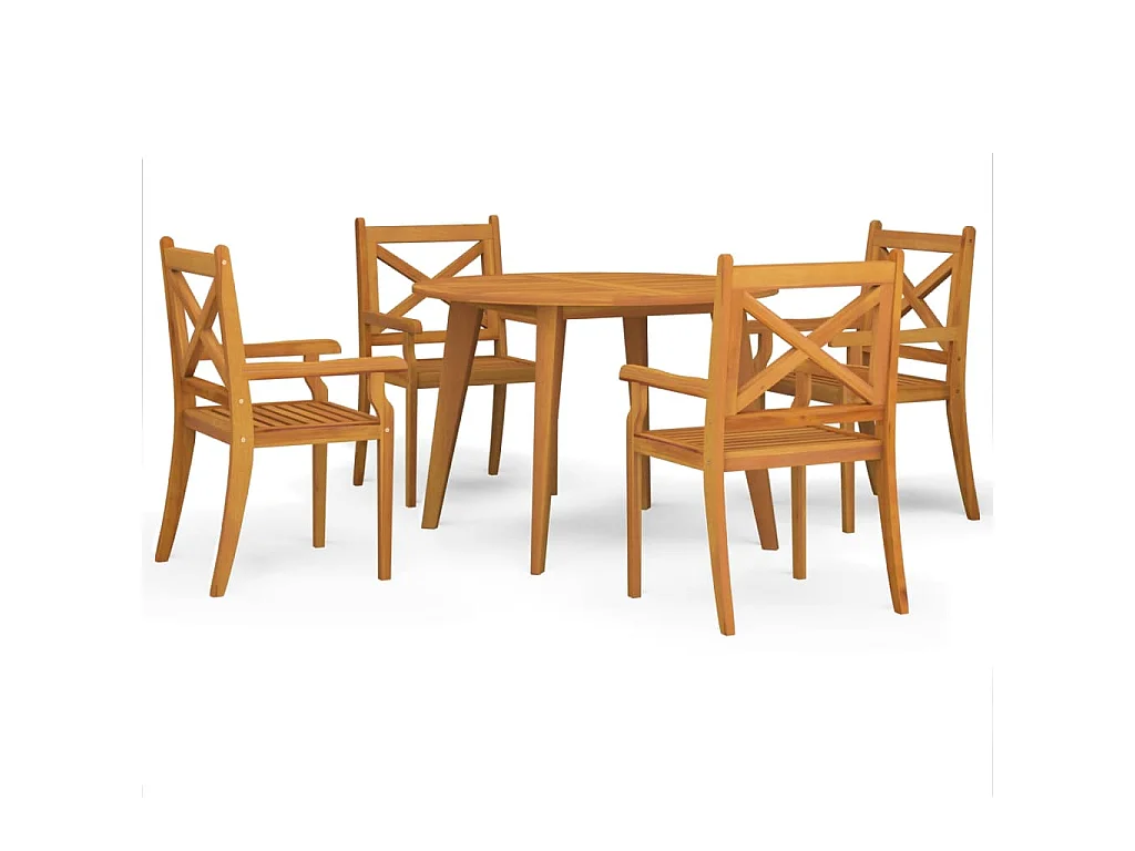 5-tlg. Garten-Essgruppe Massivholz Akazie