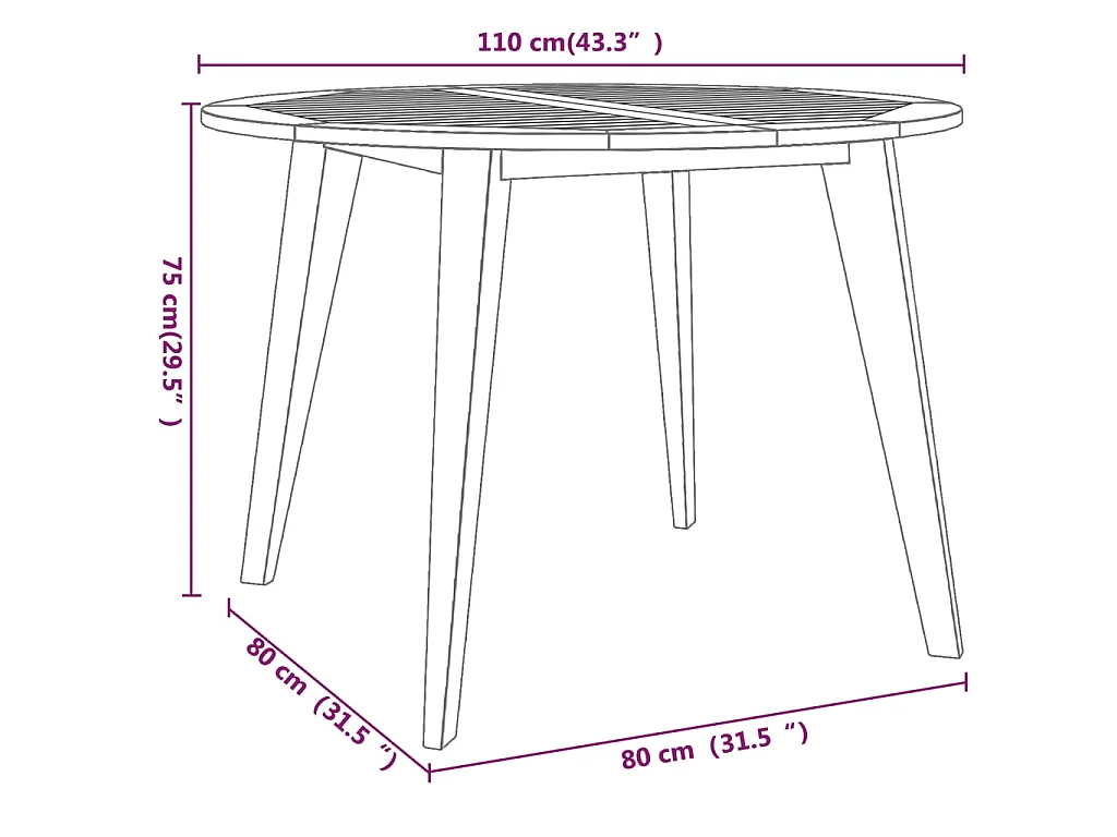 5-tlg. Garten-Essgruppe Massivholz Akazie