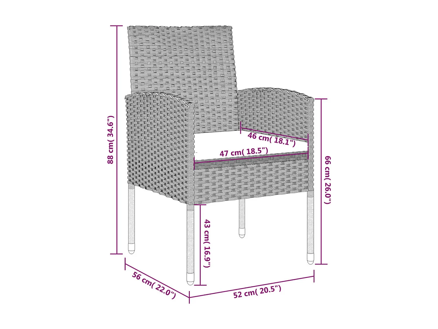 Juego de comedor para jardín 7 piezas negro