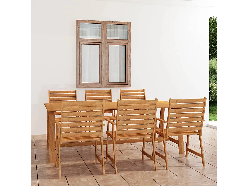 Ensemble à manger de jardin 7 pcs Bois d'acacia solide
