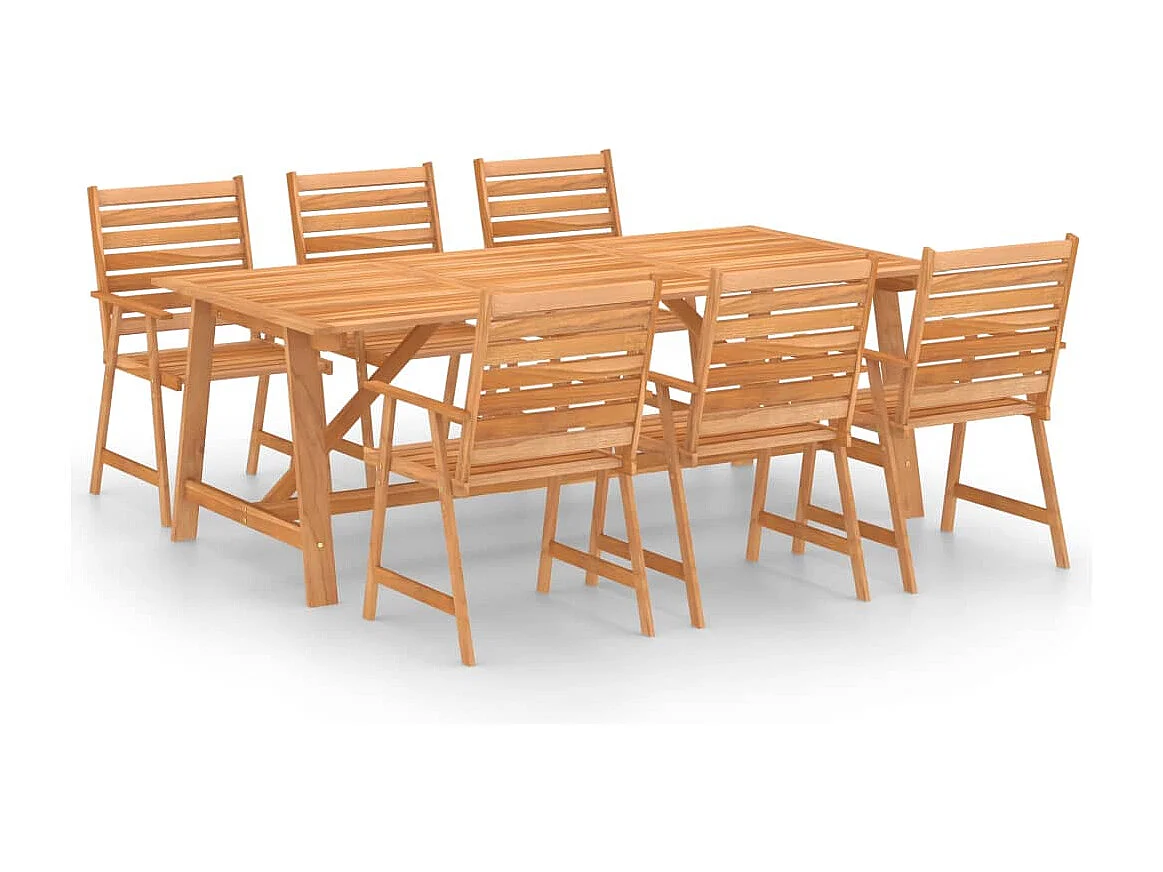 Ensemble à manger de jardin 7 pcs Bois d'acacia solide