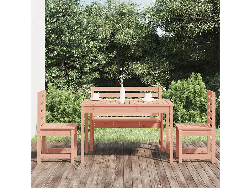 Set da Pranzo per Giardino 4 pz in Legno Massello di Douglas