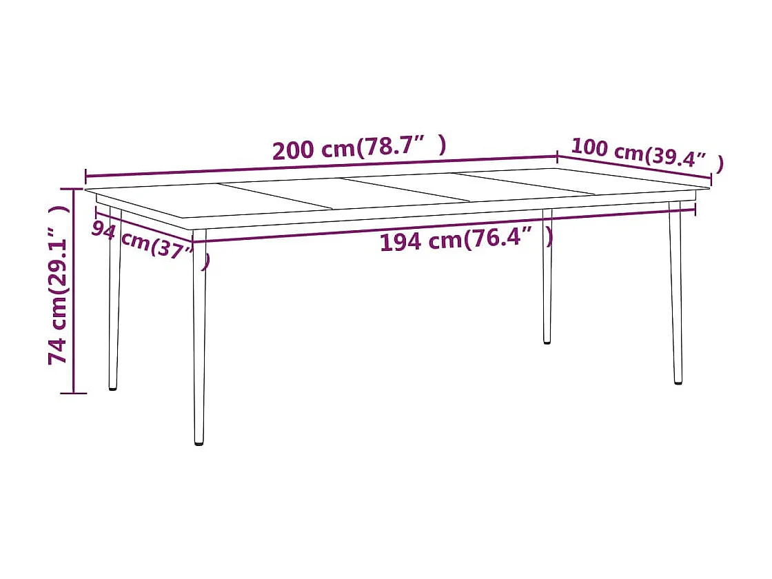 Ensemble à manger de jardin 7 pcs Noir