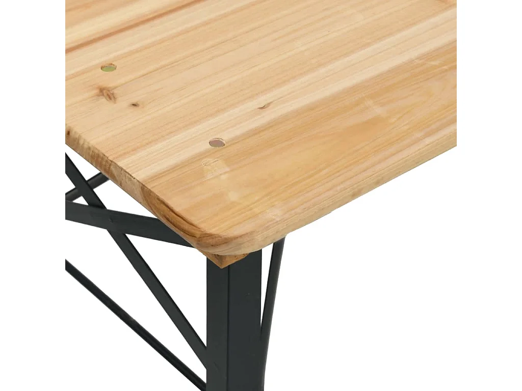 3-tlg. Biertisch-Set Klappbar Massivholz Tanne