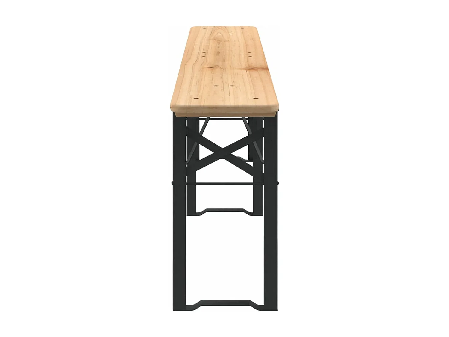 Ensemble de tables à bière pliantes 3 pcs bois massif de sapin