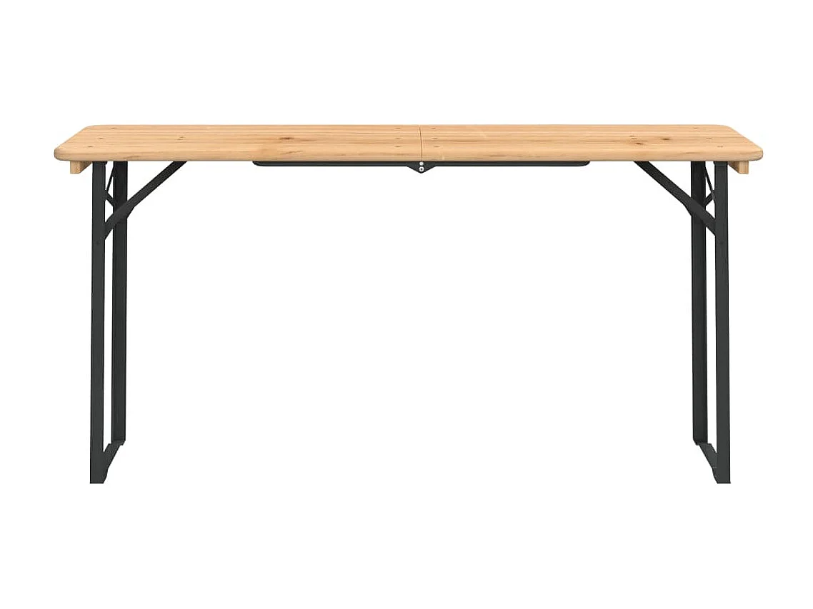 Ensemble de tables à bière pliantes 3 pcs bois massif de sapin
