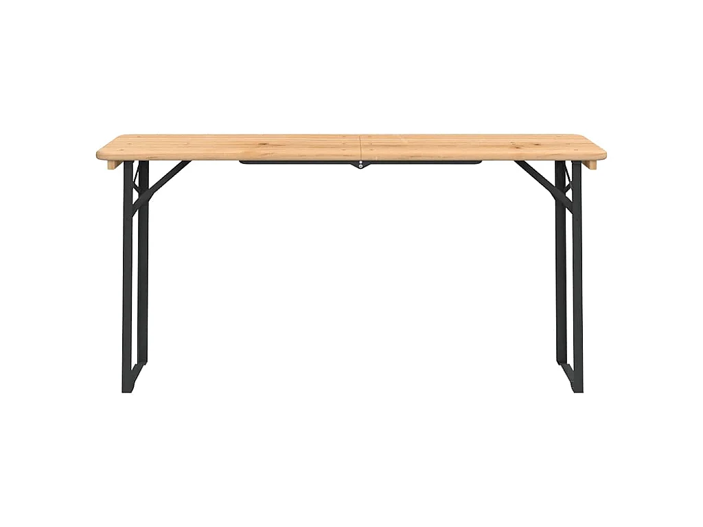 Ensemble de tables à bière pliantes 3 pcs bois massif de sapin