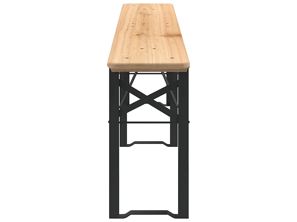 Ensemble de tables à bière pliantes 3 pcs bois massif de sapin