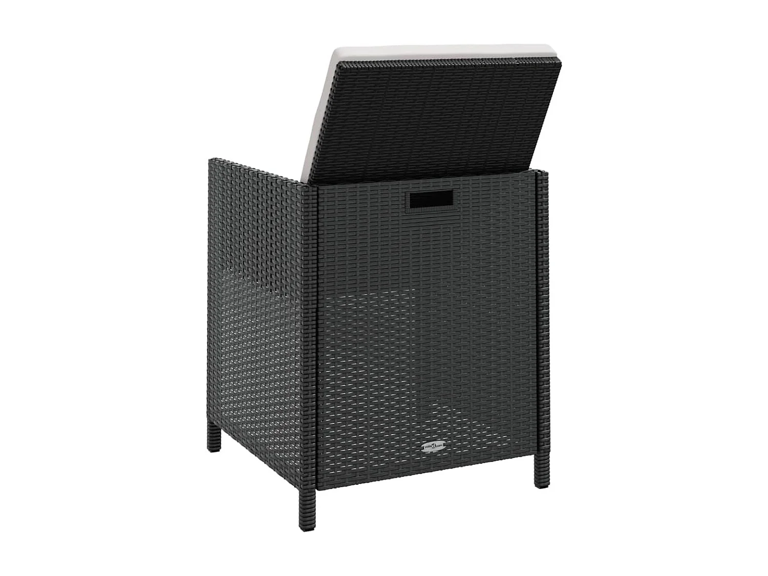 11-delige Tuinset met kussens poly rattan zwart