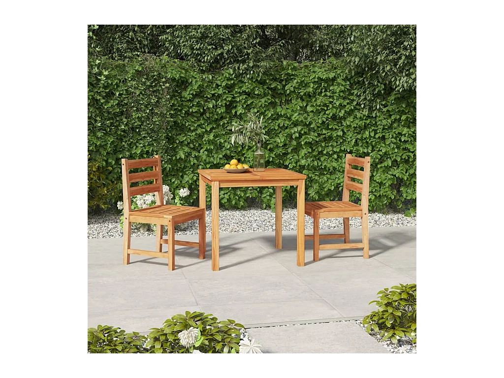Ensemble à manger de jardin 3 pcs Bois de teck massif