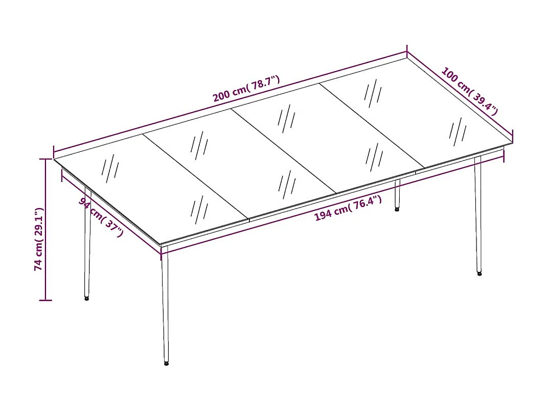 Ensemble à manger de jardin 7 pcs Marron