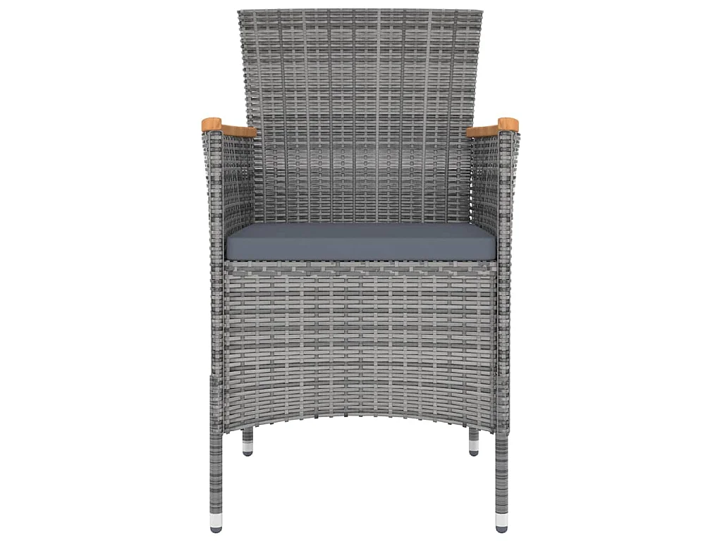 Set da Pranzo per Giardino 9 pz con Cuscini Grigio