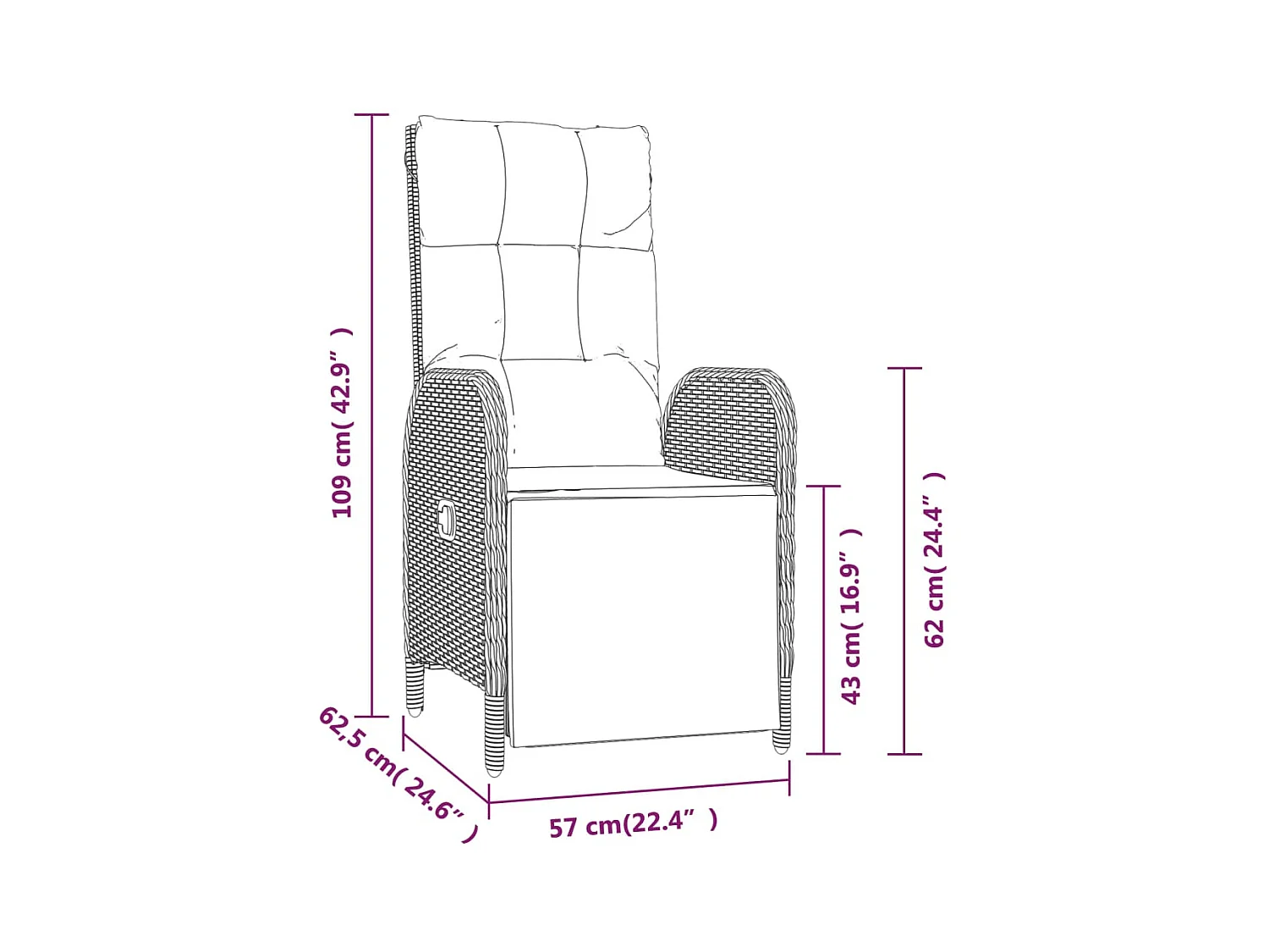 Ensemble à manger jardin 4pcs et coussins Gris Résine tressée