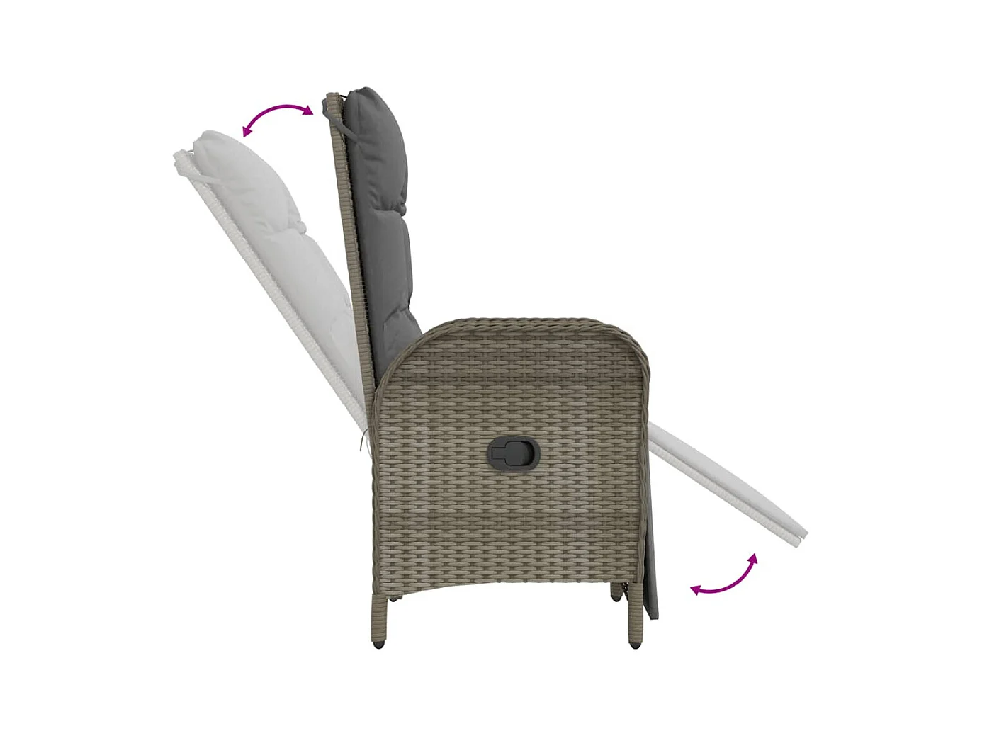 Ensemble à manger jardin 4pcs et coussins Gris Résine tressée