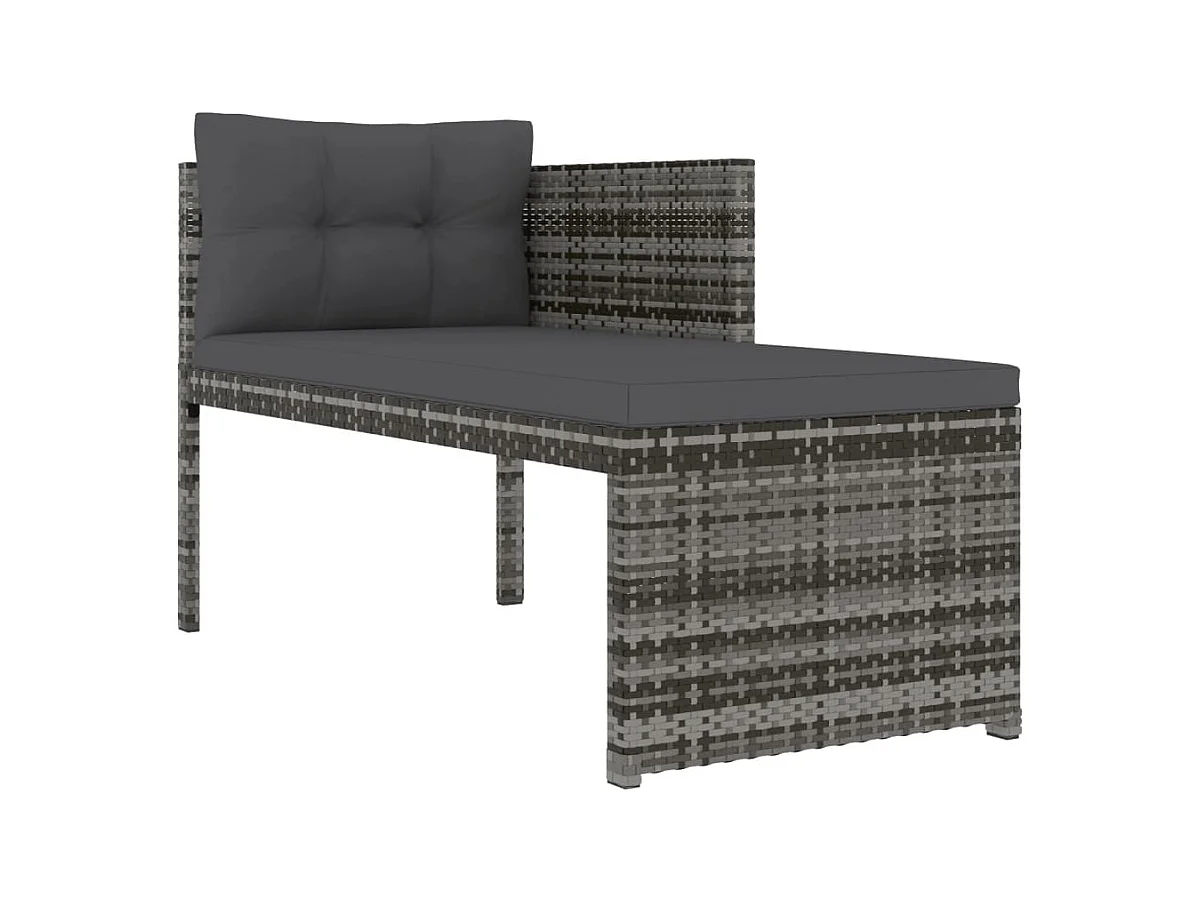 4-tlg. Garten-Essgruppe mit Kissen Grau Poly Rattan