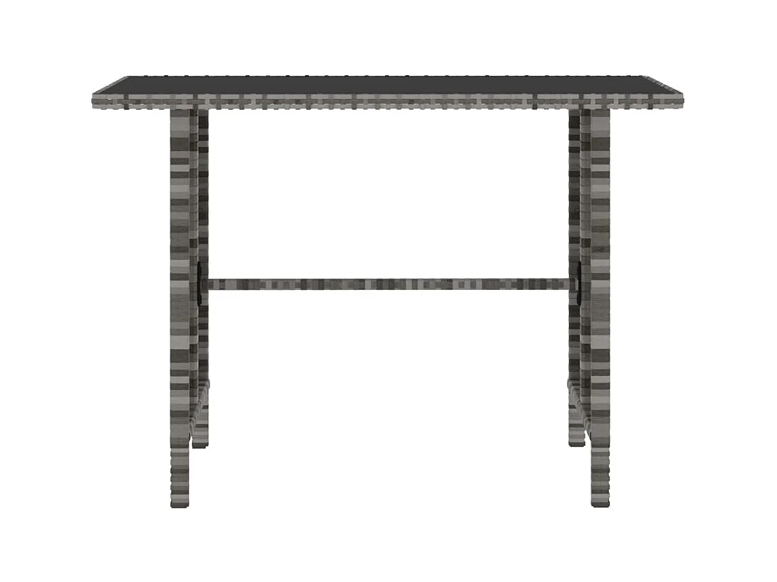 4-delige Tuinset met kussens poly rattan grijs