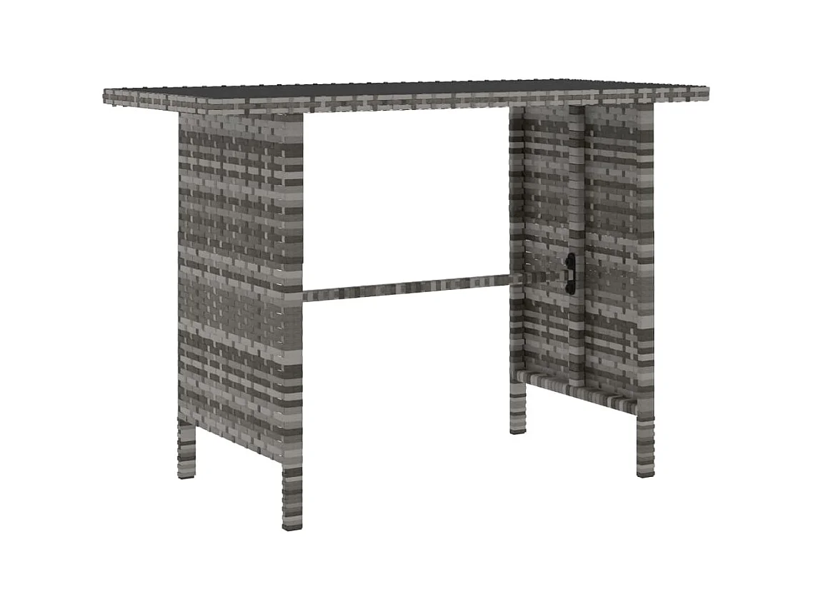 4-delige Tuinset met kussens poly rattan grijs