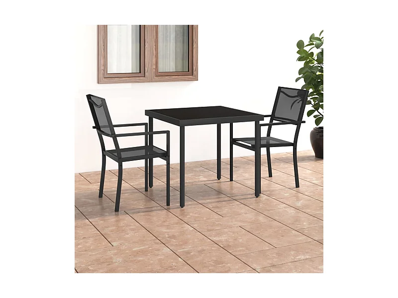 3-tlg. Garten-Essgruppe Stahl