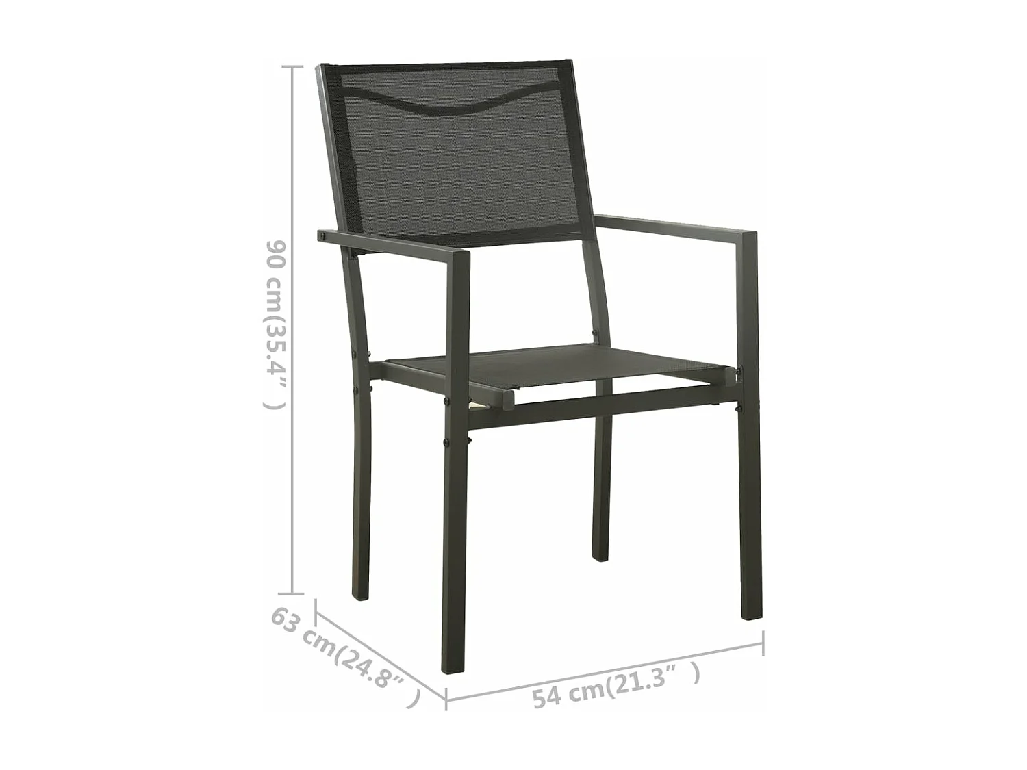 Set da Pranzo da Giardino 3 pz in Acciaio