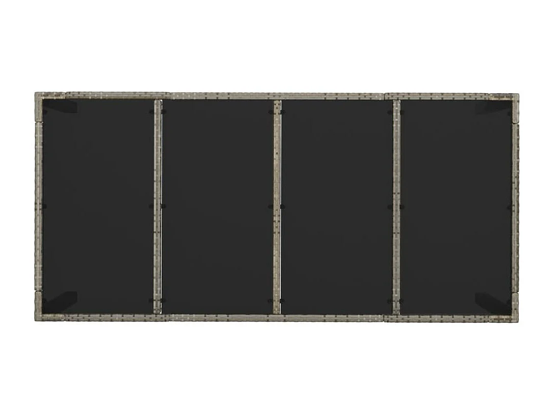 9-tlg. Garten-Essgruppe mit Kissen Grau Poly Rattan