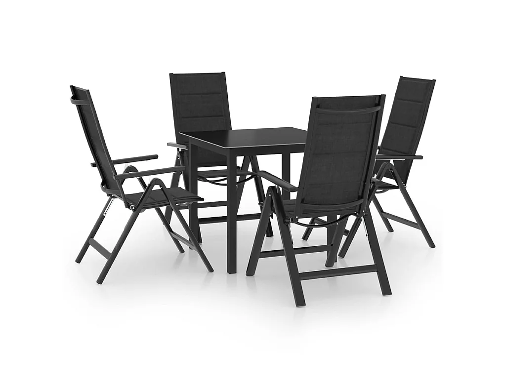 5-tlg. Garten-Essgruppe Aluminium Anthrazit