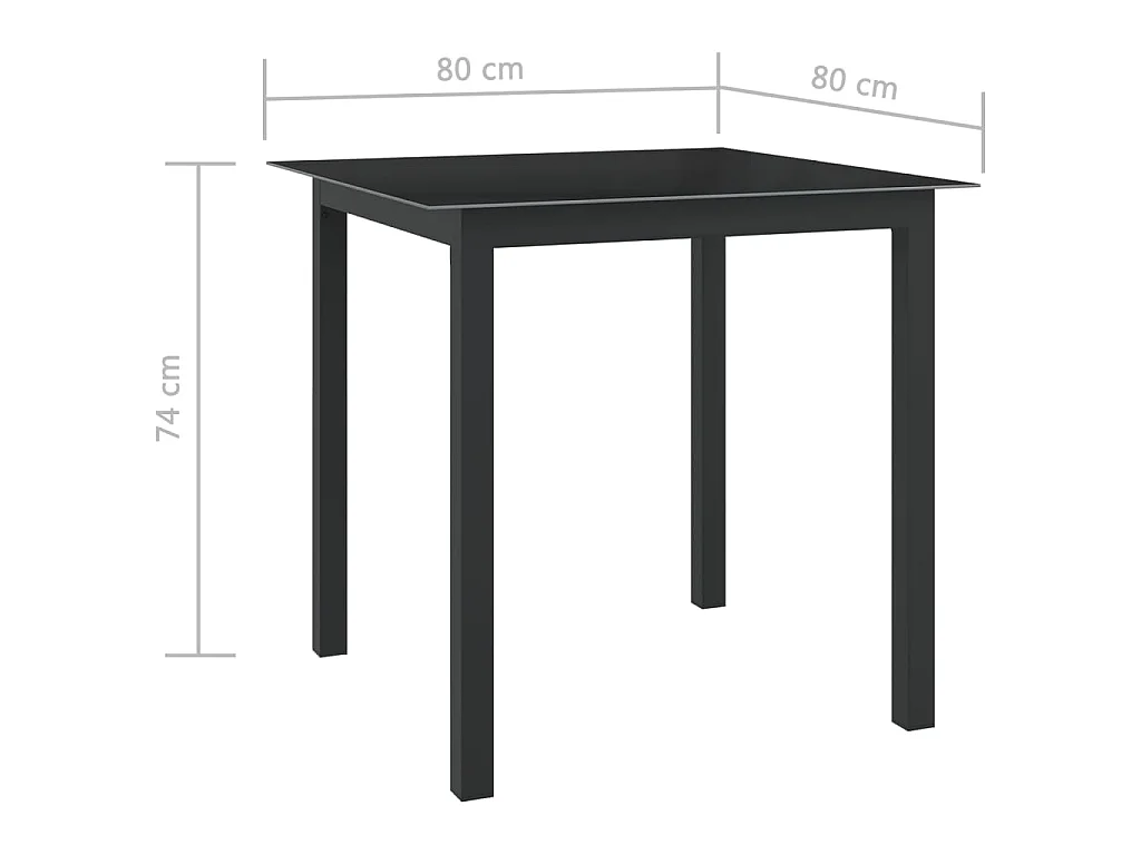 5-tlg. Garten-Essgruppe Aluminium Anthrazit