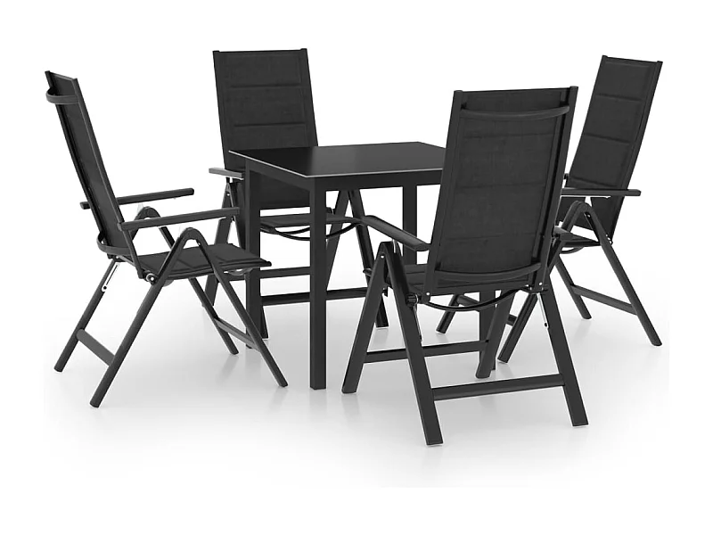 5-tlg. Garten-Essgruppe Aluminium Anthrazit