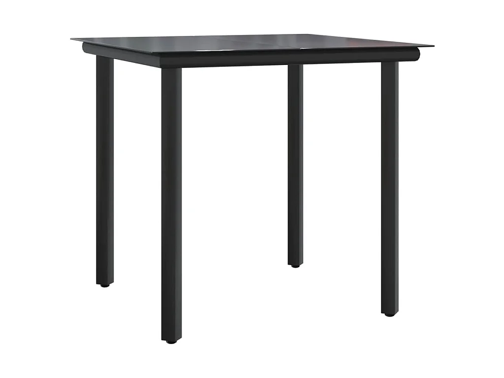 Ensemble à manger de jardin 5 pcs noir textilène et acier