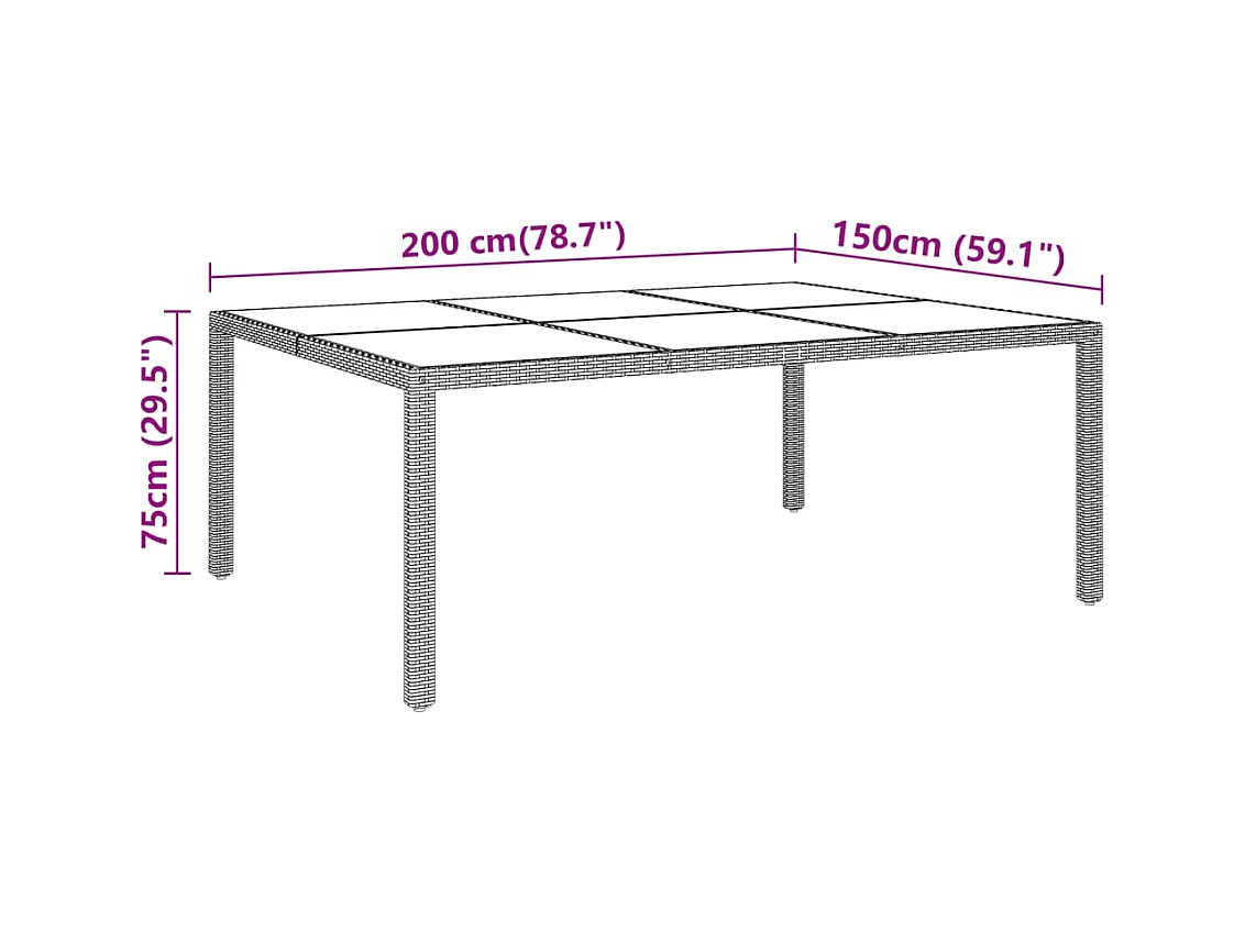 Set da Pranzo per Giardino 11 pz in Polyrattan Beige