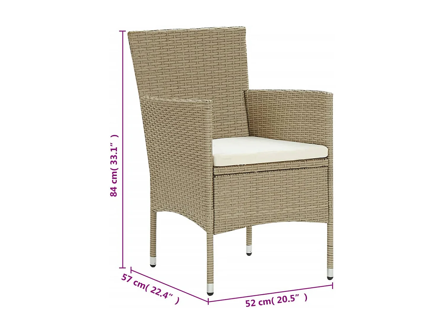 Ensemble à manger de jardin 11pcs Résine tressée Beige