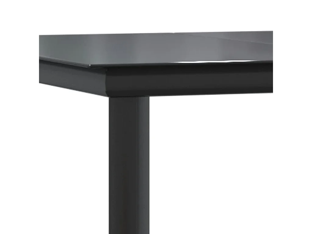 Ensemble à manger de jardin 9 pcs noir textilène et acier