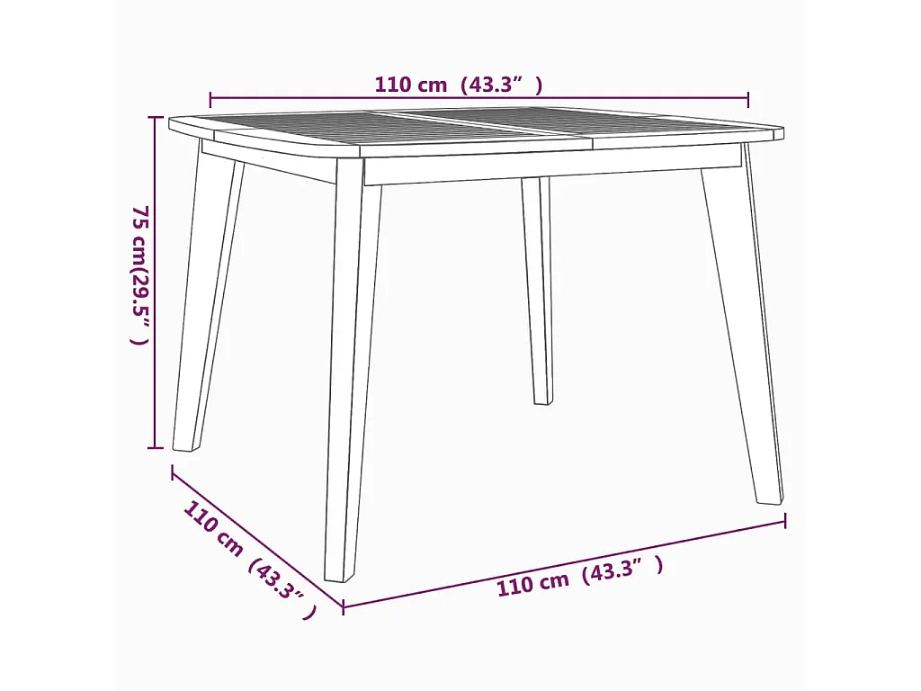 Ensemble à manger de jardin 5 pcs Bois d'acacia solide