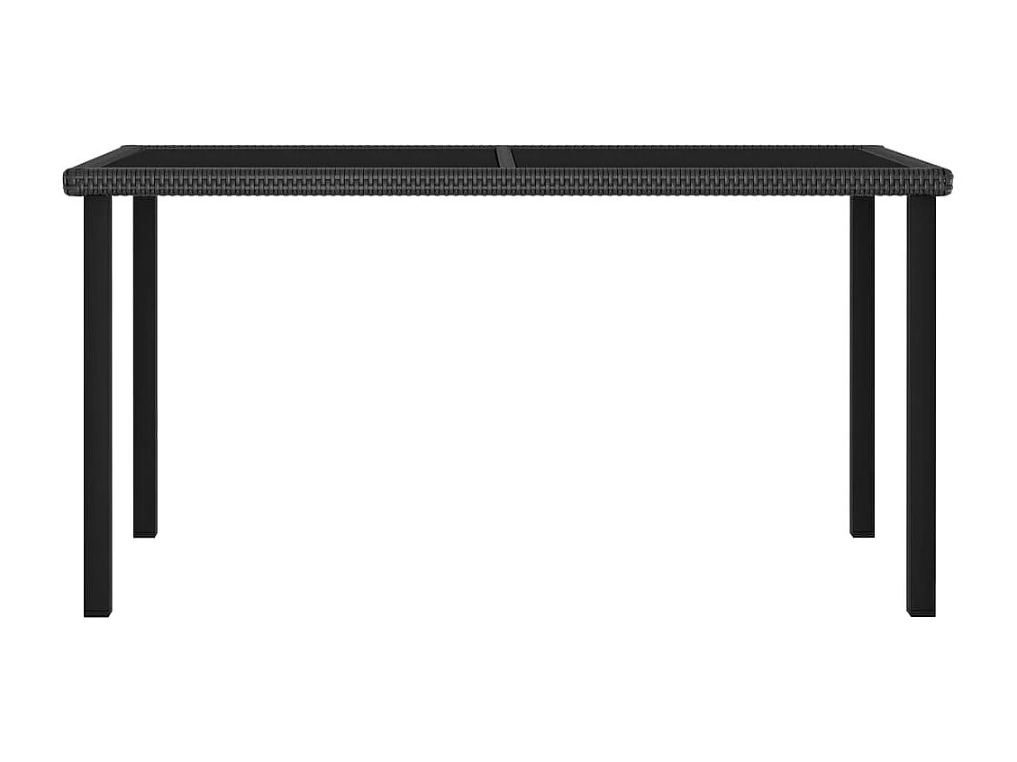 Ensemble à manger de jardin 5 pcs Résine tressée Noir