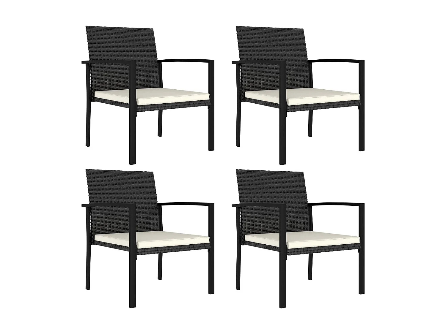 Ensemble à manger de jardin 5 pcs Résine tressée Noir